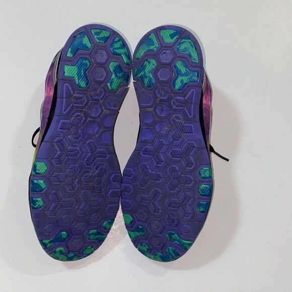 Nike Free 5.0 RT Fit 704695-002 Vibrant Yellow and Purple Sneakers Size 6 - Picture 5 of 10